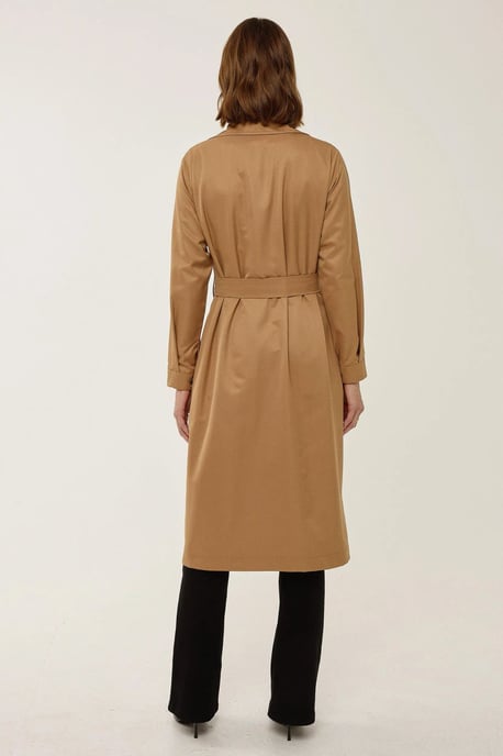 Double-Breasted Belted Long Trench Coat - Image 6