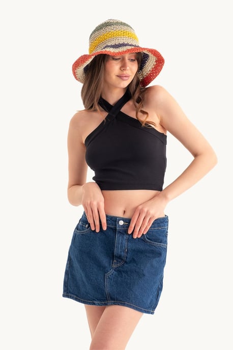 Halter Neck Cross Front Crop top - Image 3