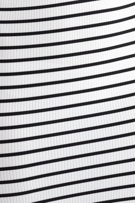 2 Pieces: Striped Strapless Crop top & Striped Mid Rise Midi Skirt - Image 5