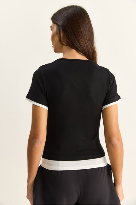 Dames Cowl Neck Korte Mouwen T-Shirt - Image 6