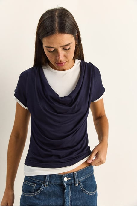 Dames T-shirt met Col en Korte Mouwen - Image 4