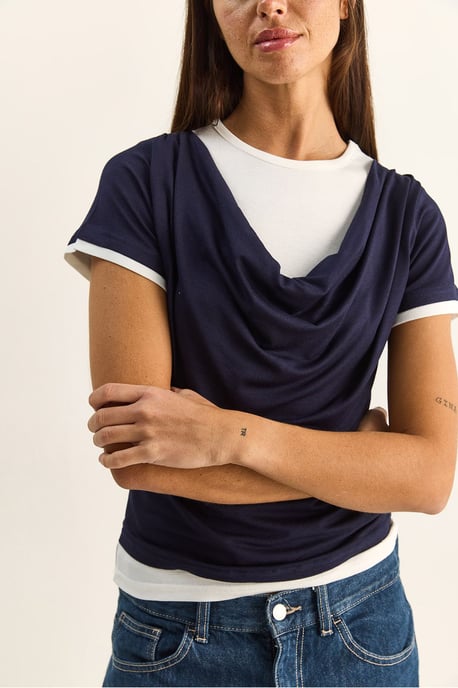 Dames T-shirt met Col en Korte Mouwen - Image 5