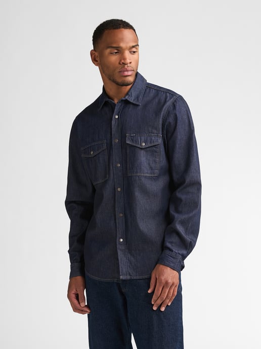 Petrol Industries - Heren Denim overhemd met lange mouwen forgestate - Blauw - Image 3