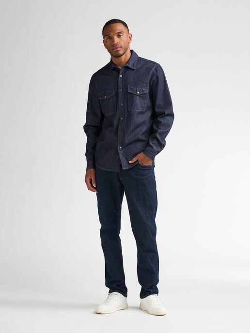 Petrol Industries - Heren Denim overhemd met lange mouwen forgestate - Blauw - Image 5