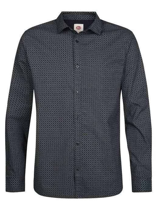 Petrol Industries - Heren Slim fit overhemd met subtiele print steelworks - Blauw - Image 1