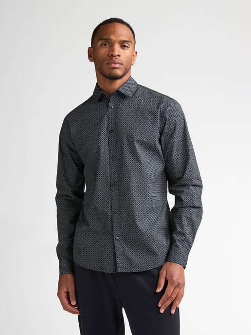 Petrol Industries - Heren Slim fit overhemd met subtiele print steelworks - Blauw - Image 3