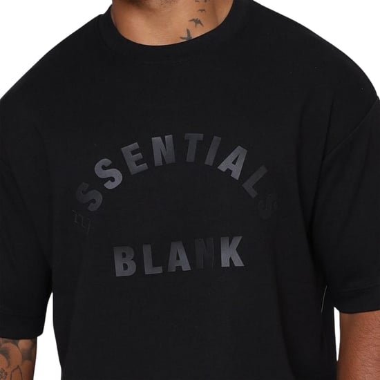Blank Essentials Mens Arch Crew Neck T-Shirt (Black) - Image 4