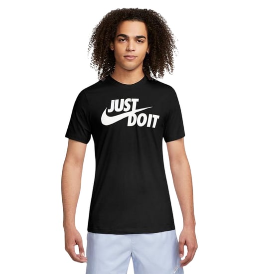 Nike Mens Just Do It Swoosh T-Shirt (Black/White) - Image 3