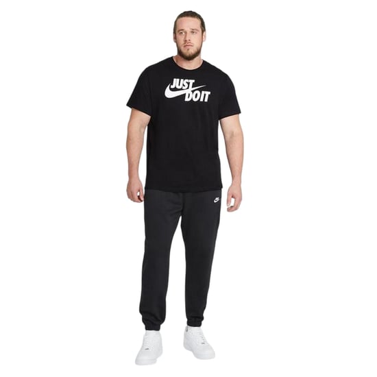 Nike Mens Just Do It Swoosh T-Shirt (Black/White) - Image 5