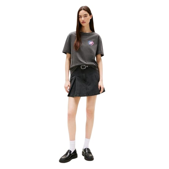 Tommy Jeans Dames Neon Hart Regular T-Shirt (Zwart) - Image 3
