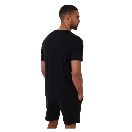 Threadbare Mens Embroidered Flower Regular T-Shirt (Black) - Image 2