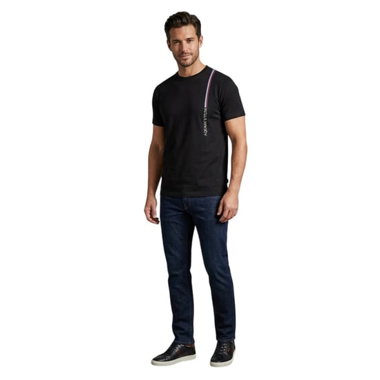 Aquascutum Mens Crew Neck Regular T-Shirt (Svart) - Image 4