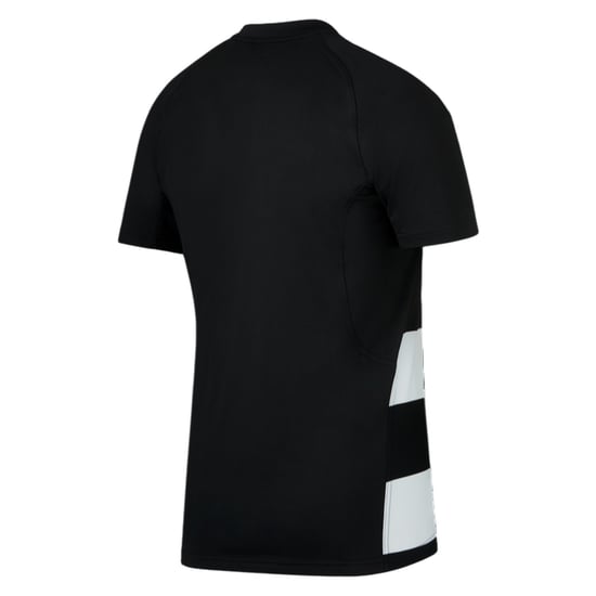 Nike Mens Contrast Striped Crew Neck Raglan Rugby T-Shirt (Black/White) - Image 2