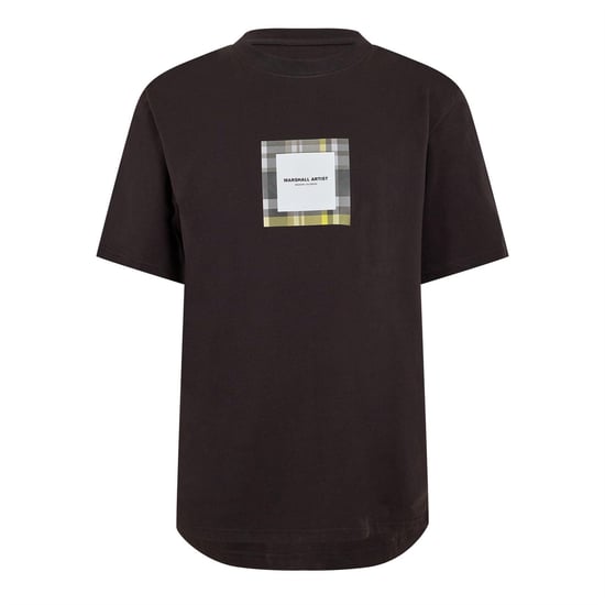 Marshall Artist Heren geruit Logo Jersey Regular T-shirt (Zwart) - Image 1