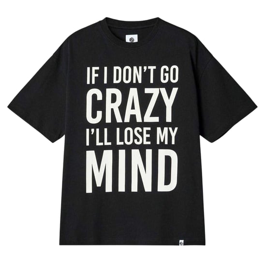 Pretty Green Mens If I Don´t Go Crazy Lettering Regular T-Shirt (Black) - Image 1