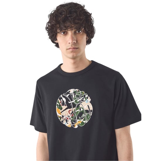 Pretty Green Mens Convergence Graphic Print Regular T-Shirt (Black) - Image 1