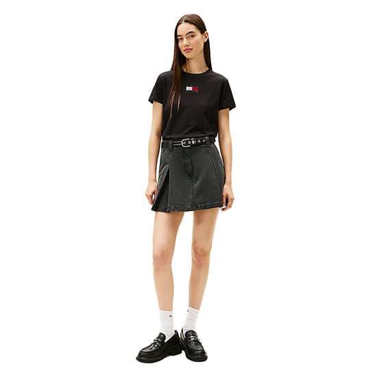 Tommy Jeans Dames-T-shirt met strass-logo, normale pasvorm (Zwart) - Image 5