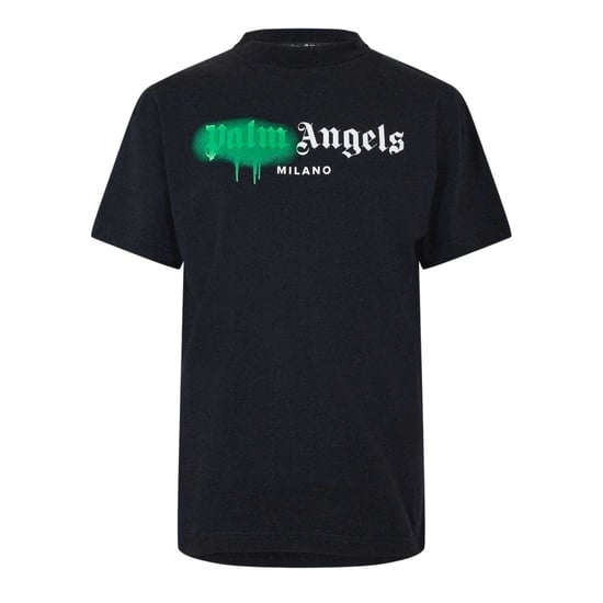 Palm Angels Heren T-shirt met Milano-logo in spray-print (Zwart, Groen) - Image 1