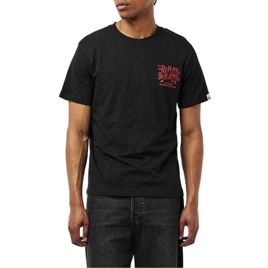 Replay Mens Back Jeans Logo T-Shirt (Black) - Image 3
