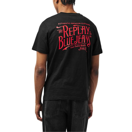 Replay Mens Back Jeans Logo T-Shirt (Black) - Image 4