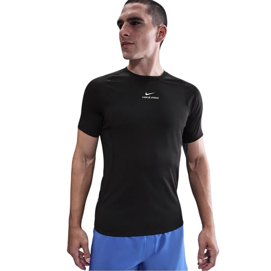 Nike Mens Pro Dri-FIT Fitted Top (Black/White) - Image 2