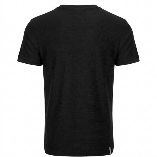 Threadbare Falkland-T-shirt van gebreid materiaal voor heren (Zwart) - Image 2