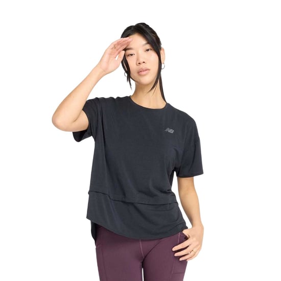 New Balance Dames/Dames Oversized T-shirt (Zwart) - Image 2