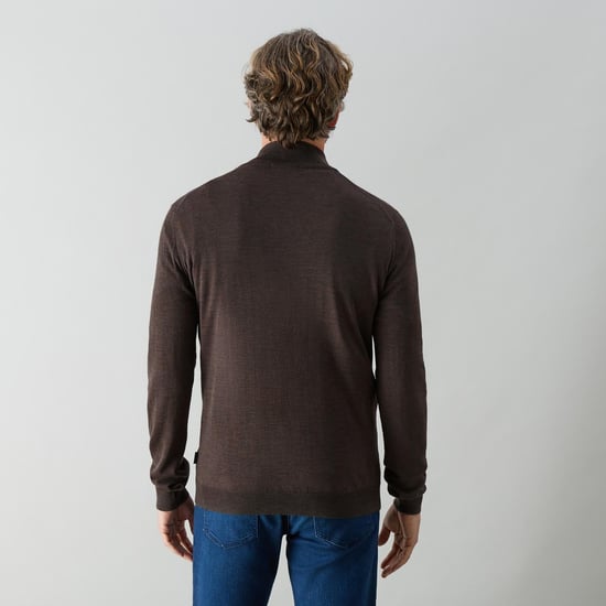 Oliver Sweeney Merino Wool Quarter Zip Jumper - Image 3