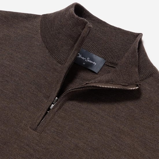 Oliver Sweeney Merino Wool Quarter Zip Jumper - Image 5