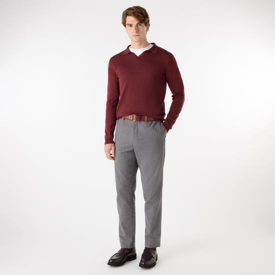 Oliver Sweeney Merino Wool Buttonless Polo Jumper - Image 2