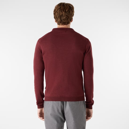 Oliver Sweeney Merino Wool Buttonless Polo Jumper - Image 3