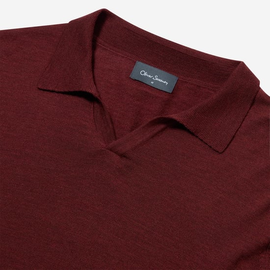 Oliver Sweeney Merino Wool Buttonless Polo Jumper - Image 5
