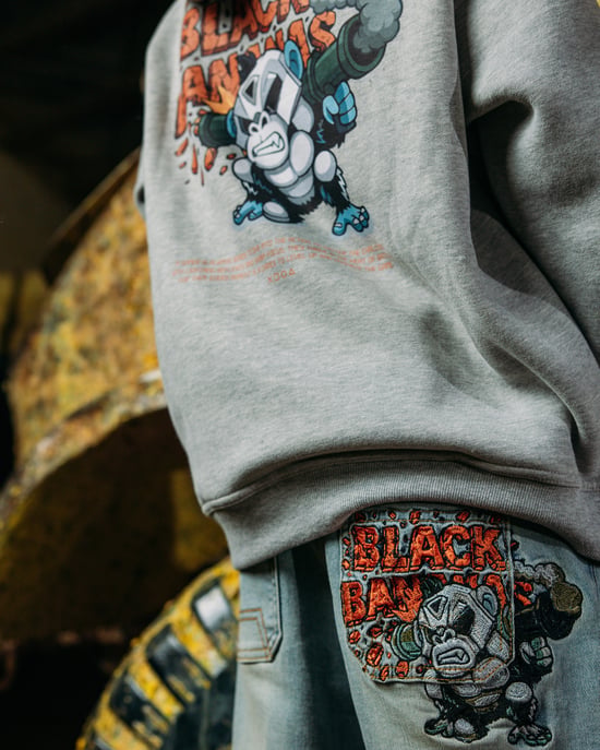 Black Bananas Kinderen Explode Hoodie, Melange Grijs - Image 6