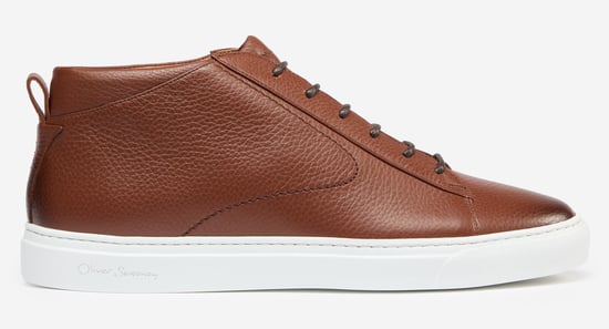 Oliver Sweeney Antiqued Deer Leather Cupsole Trainers - Image 3