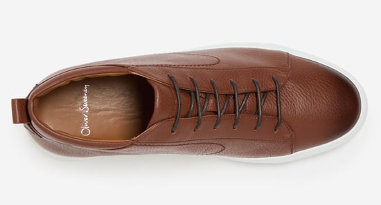 Oliver Sweeney Antiqued Deer Leather Cupsole Trainers - Image 5