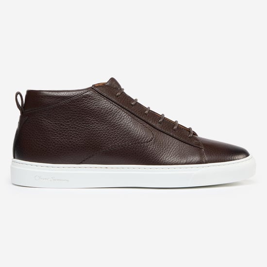 Oliver Sweeney Antiqued Deer Leather Cupsole Trainers - Image 2