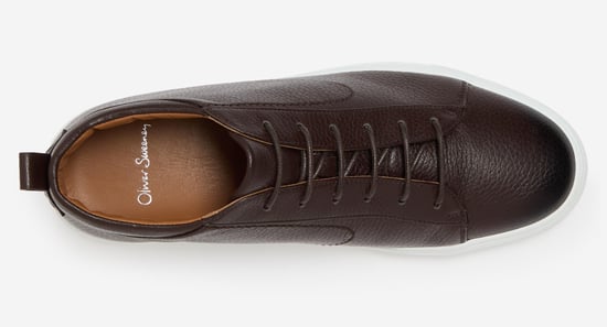 Oliver Sweeney Antiqued Deer Leather Cupsole Trainers - Image 5