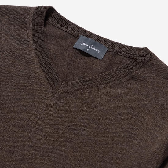 Oliver Sweeney Merino Wool V-Neck Jumper - Image 4