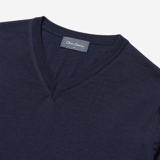 Oliver Sweeney Merino Wool V-Neck Jumper - Image 5
