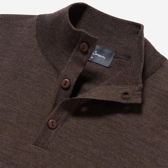 Oliver Sweeney Merino Wool Buttoned Funnel-Neck Jumper - Image 5