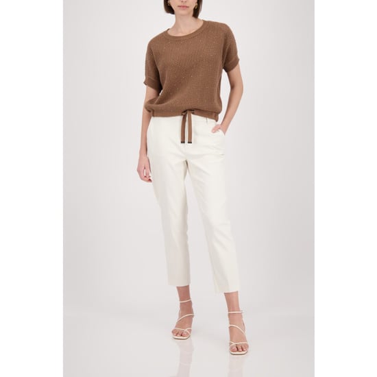 Monari  ajour knitted jumper with rhinestones 410875 523 mocca - Image 5