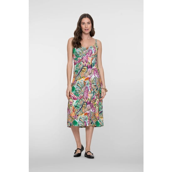 Geisha 67421-60 noelle 530 dress long spaghetti aop pr.06-26-2 green/corn - Image 1