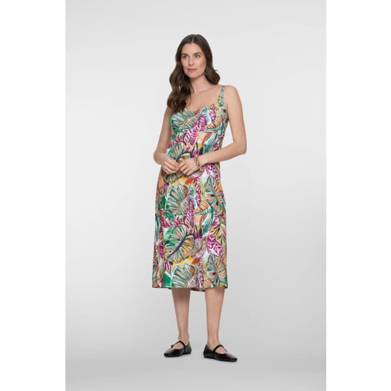 Geisha 67421-60 noelle 530 dress long spaghetti aop pr.06-26-2 green/corn - Image 3