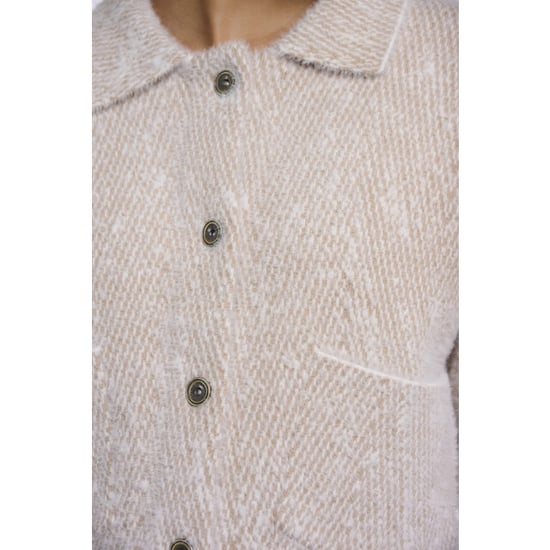Rino & Pelle Bubbly.5012611 rino en pelle boxy jacket beige herringbone - Image 2