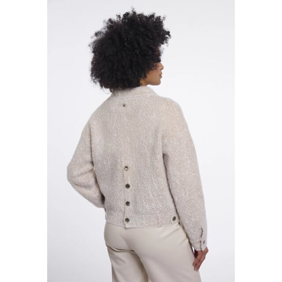 Rino & Pelle Bubbly.5012611 rino en pelle boxy jacket beige herringbone - Image 3