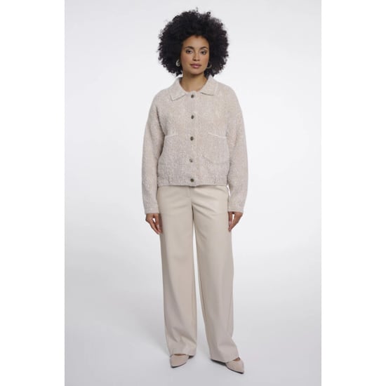 Rino & Pelle Bubbly.5012611 rino en pelle boxy jacket beige herringbone - Image 4