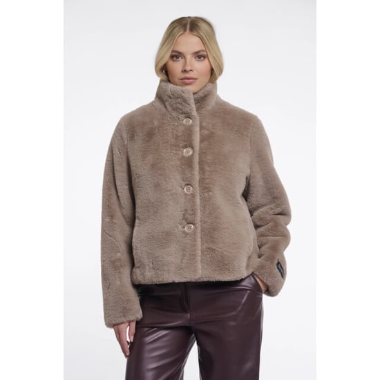 Rino & Pelle Vie.7002611 rino en pelle single breasted faux fur jacket mocha latte - Image 1