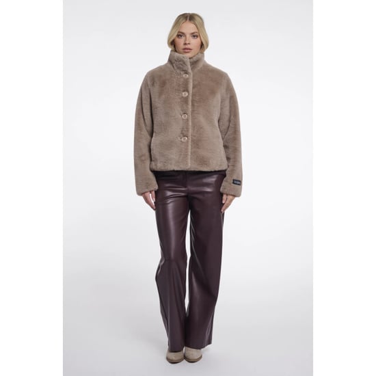 Rino & Pelle Vie.7002611 rino en pelle single breasted faux fur jacket mocha latte - Image 3
