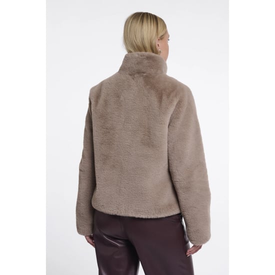 Rino & Pelle Vie.7002611 rino en pelle single breasted faux fur jacket mocha latte - Image 4