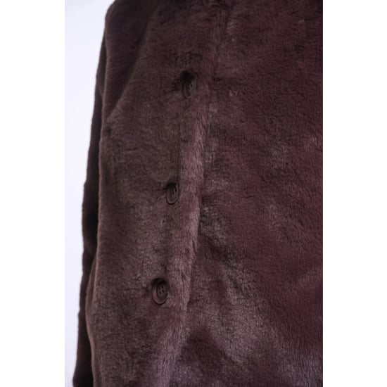 Rino & Pelle Vie.7002611 rino en pelle single breasted faux fur jacket chocolate bean - Image 2